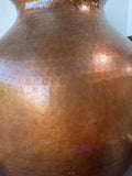 Spanish Style Hammered Copper Urn with Crescent Shaped Handles