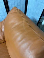 Mid Century Style Leather Chair, terra cotta/burnt orange color