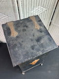 Black Metal Vintage Lidded Coal Box with Liner