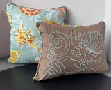 Pair of Complimentary Seashell Throw Pillows