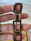 Square Link Silver Tone Bracelet