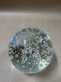 Large Clear Bubble Art Glass Sphere Paper Weight