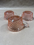 Miss America Pink Anchor Hocking Tea Cups — Set Of 3
