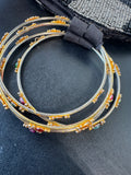 David Jeffrey Beaded Print Bangle Bracelet Evening Bag