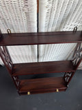 Chippendale Style Indonesia Hanging Wall Shelf with Lattice Side Panels & Drawer (C)