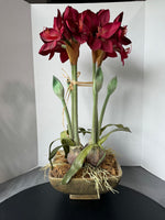 Large Faux Amaryllis Floral Arrangement