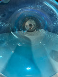 Blue Glass Footed Goblet Style Vase