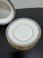 (F) 7-Piece Wedgwood England Palatia R4700 Greek Key Bone China Dessert Bowls Set