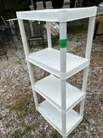 4 Tier Small White Plastic Garage Shelving Unit, Lightweight