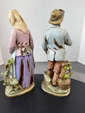 Pair of Homco Porcelain Figurines: Old Man & Woman Gardening