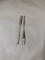 Pair Of Wood And Brass Oars — Samran Thailand