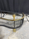 Brass And Black Metal Footed Fireplace Fender