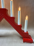 Scandinavian Style Red Wood Arched Window Lights