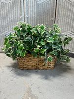 Faux Greenery Arrangement in Woven Basket