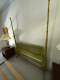 Green Queen Bamboo/Cane Headboard with Metal Frame & Wooden Slats
