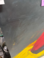 Vibrant Primary Colored Painting of Man in Boat