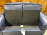 Ethan Allen Blue Leather Loveseat***HEAVY ITEM***READ DETAILS ON PICK UP POLICY***