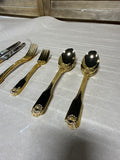 Gold Plated Flatware Set - 12 Pieces