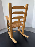 Wooden Doll Rocking Chair with Woven Seat