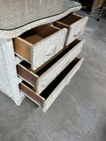 Pier 1 Wicker Dresser with Protective Glass