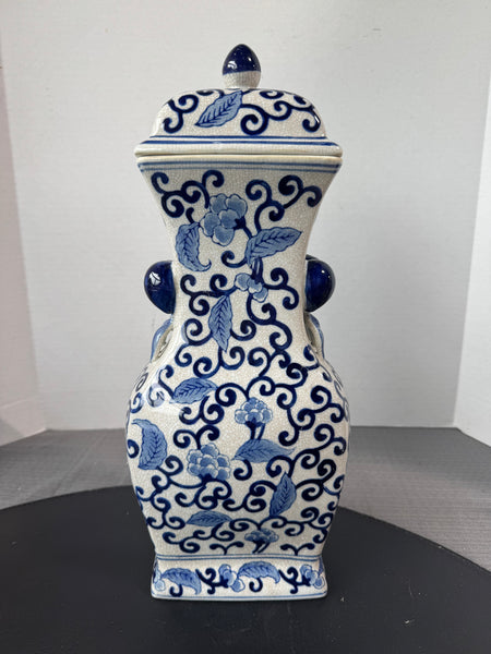 Blue & White Crackled Chinoiserie Ginger Jar (2 AVAILABLE—PRICED INDIVIDUALLY AT $25 EACH)