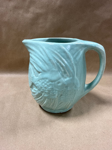 (E) Aqua Blue Angel Fish McCoy Pottery Pitcher