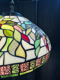 Tiffany Style Roses Stained Glass 2-Way Floor Lamp (WORKS)