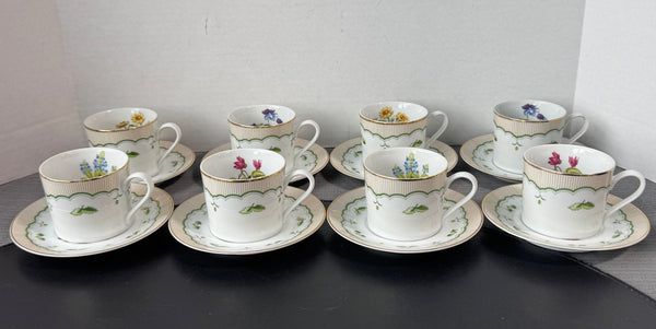 16-Piece Georges Briard Victorian Garden Teacup & Saucer Set