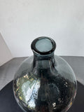 Dimpled Smoke Gray Glass Demijohn Vase