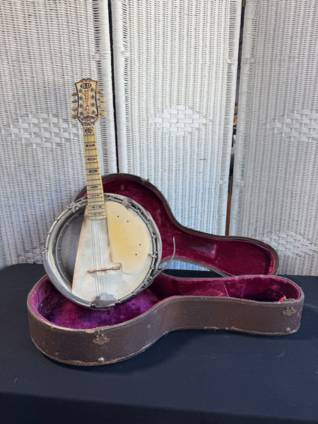 B&D Bacon & Day Montana Silver Bell Vintage Banjolin in Case AS IS (READ DESCRIPTION CAREFULLY)