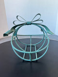 Green Heavyweight Metal Basket with Bow