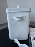 White Farmhouse Style Metal Laundry Bin with Scoop & 2-Piece Mesh Washing Bags