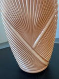 Anchor Hocking Art Deco Vintage Peach Ribbed Vase