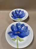 Royal Stafford Blue Poppy Pasta Bowls - Set Of 2 - (B)