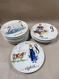 Williams Sonoma 12 Days Of Christmas Salad Plates - Complete Set