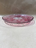 Floral Pink Footed Cake Plate