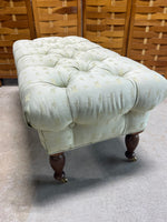 Tufted Bench on Casters with Butterfly Fabric