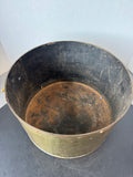 Brass Vintage Pot or Planter with Riveted Rim Band