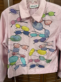 Pink Zip Up Sunglasses Womens Jacket SIZE LARGE