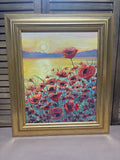 “Poppies on the James River” Original Painting by Local Artist Ginger Olansen; Signed