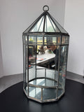 Hexagonal Vintage Glass & Metal Victorian-Style Wardian Case