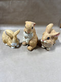 Set Of 3 Resin Rabbits