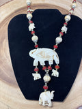 Carved Bone Elephant Necklace