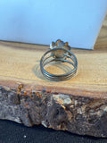 Vintage Silver Tone Flower Statement Ring SIZE