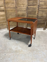 Mid Century Modern Style Beverage Cart, on Casters