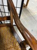 Pair of Ladder Back Arm Chairs with Cane Seats