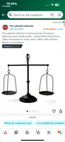 Rustic Farmhouse Black Metal Lightweight Balancing Scale Candle Holder or Plant Stand