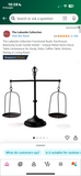 Rustic Farmhouse Black Metal Lightweight Balancing Scale Candle Holder or Plant Stand