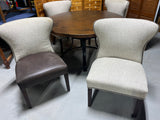 Round Hammered Copper Top Dining Table with (4) Chairs ***HEAVY ITEM***READ DETAILS ON PICK UP POLICY***