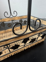 Grapevine Wrought Iron & Wicker Basket